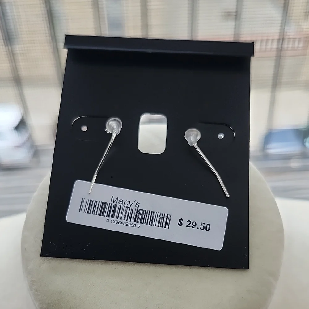 INC International Concepts Silver Heart Crystal Earrings